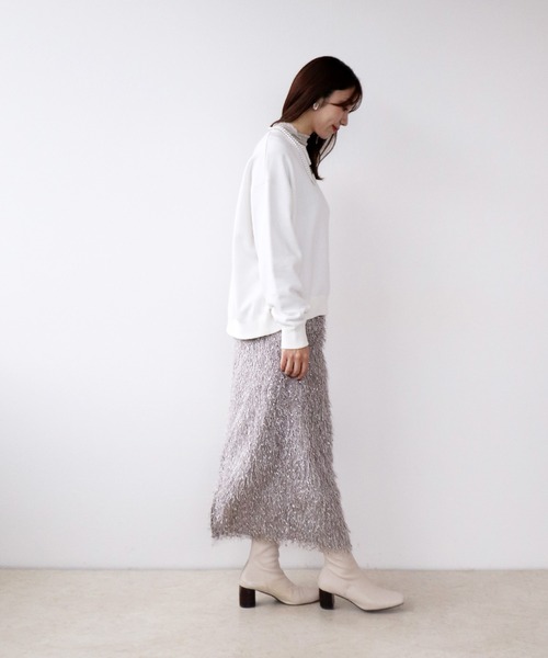 Jines（ジネス） スカート フリンジフェザーストレートスカート「WEB