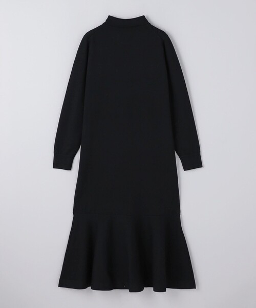 ワンピース ポロニット ペプラム ロングワンピース レディース 