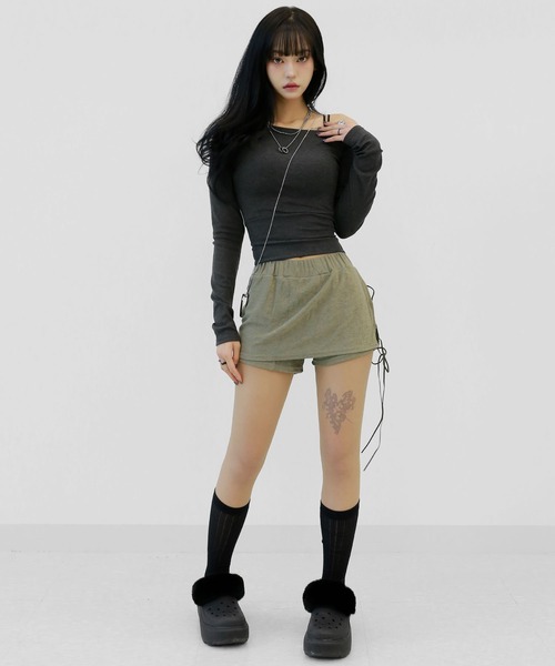 minsobi（ミンソビ） tシャツ クロップド ワンショルダートップス