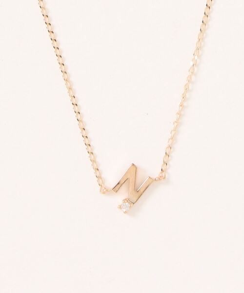 con affetto ネックレス K10イニシャルネックレス レディース