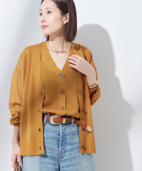 ジャーナルスタンダード JOURNAL STANDARD 24SS GALAXYシアーカーディガン 24-080-370-2120-1-0 グリーン JOURNAL STANDARD L'ESSAGE｜GALAXY シアーカーディガン