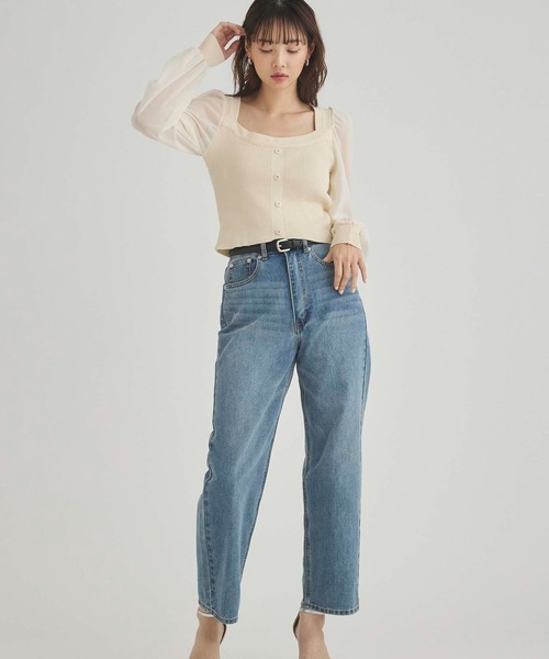 fifth（フィフス） ニット セーター シアーパフスリーブニットトップス