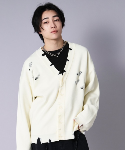 Ellno Loset（エルノロゼット） カーディガン ルーズダメージ