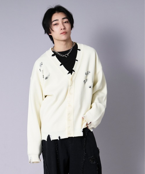Ellno Loset（エルノロゼット） カーディガン ルーズダメージ