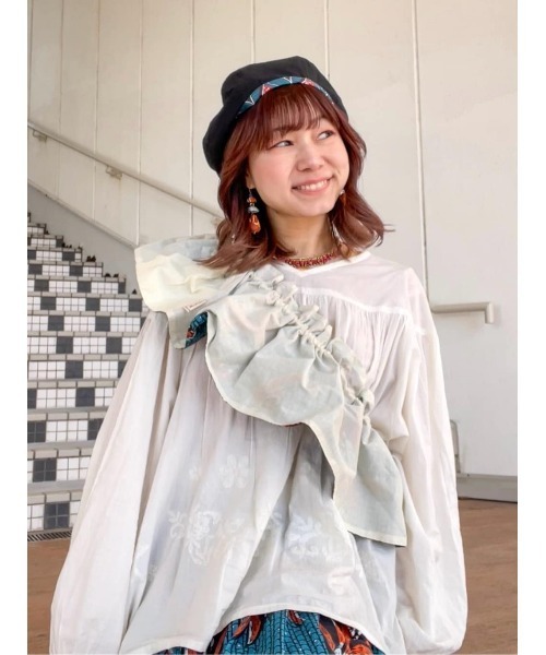 チャイハネ ストール マフラー 「チャイハネ」ラフィキフリル