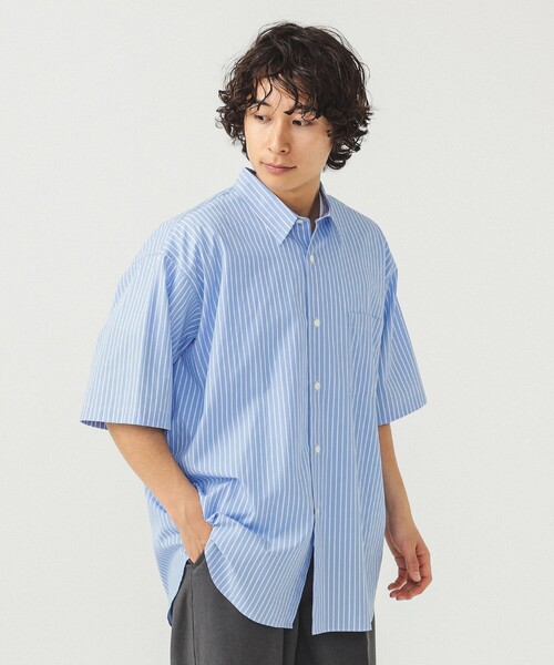 BEAMS LIGHTS ビームスライツ ストライプシャツ L BEAMS LIGHTS（ビームスライツ）の「BEAMS LIGHTS / ストライプ