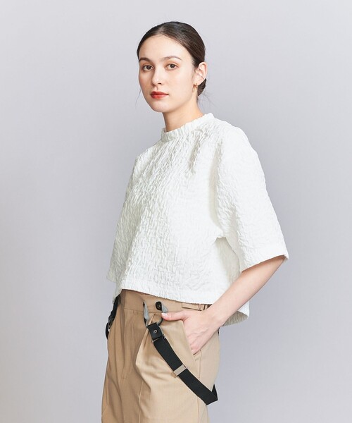 BEAUTY＆YOUTH UNITED ARROWS tシャツ ジャガード クルーネック