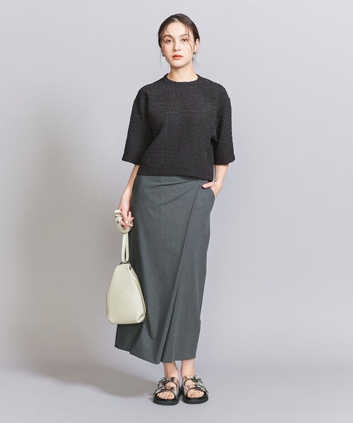 BEAUTY&YOUTH UNITED ARROWS｜ジャガード クルーネック 6分袖
