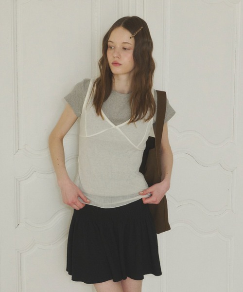 GIUNON ソフトシアータンクトップ GIUNON タンクトップ ノースリーブ soft sheer tank top
