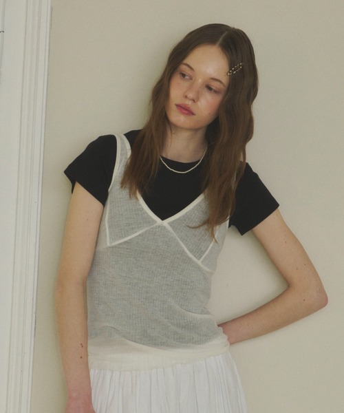 GIUNON ソフトシアータンクトップ GIUNON タンクトップ ノースリーブ soft sheer tank top