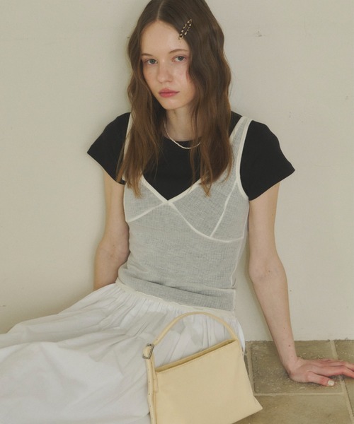 GIUNON ソフトシアータンクトップ GIUNON タンクトップ ノースリーブ soft sheer tank top