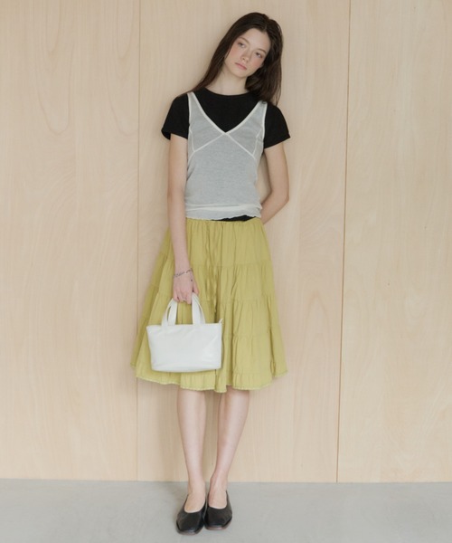 GIUNON タンクトップ ノースリーブ soft sheer tank top / ソフト