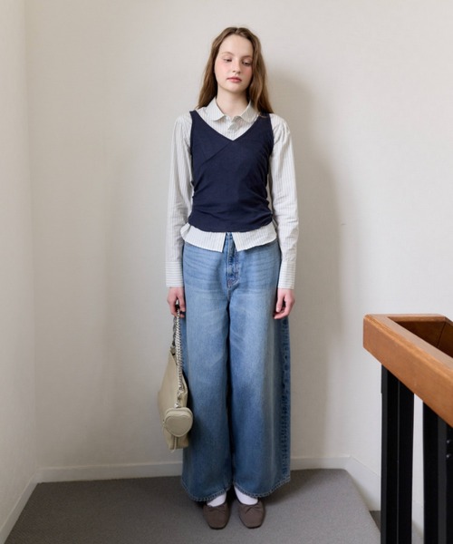 GIUNON タンクトップ ノースリーブ soft sheer tank top / ソフト 