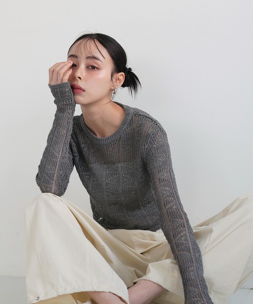 トップス L'Appartement Mesh Knit LIAN tシャツ クロップドメッシュニット レディース : ZOZOTOWN Yahoo