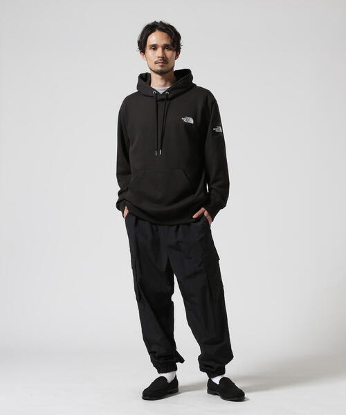 美品 ノースフェイス SQUARELOGO HOODIE パーカー M 黒 THE NORTH FACE ザ ノースフェイス パーカー SQUARE LOGO