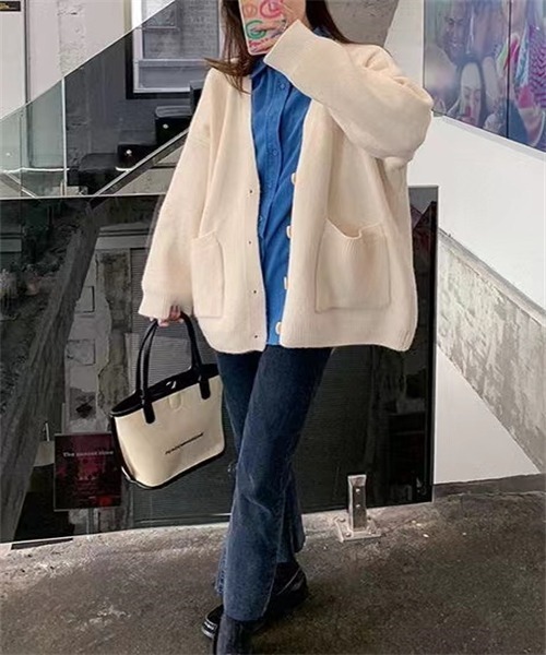 「FREE STYLISTS」 ニットカーディガン FREE イエロー レディース_画像4