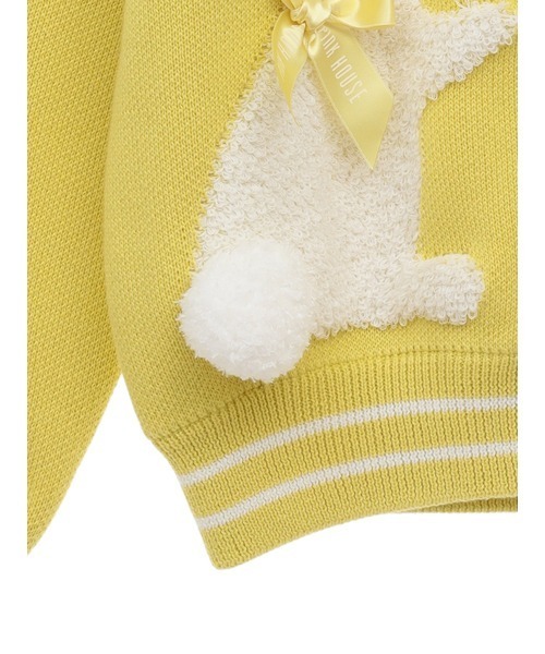 新品　ピンクハウス　スイーツスプリングバニーパッチワークニットカーディガン 洗える!】PINK BASKET KNIT カーディガン（スイーツスプリング