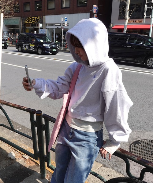 パーカー ヘビーウェイトショートパーカー レディース