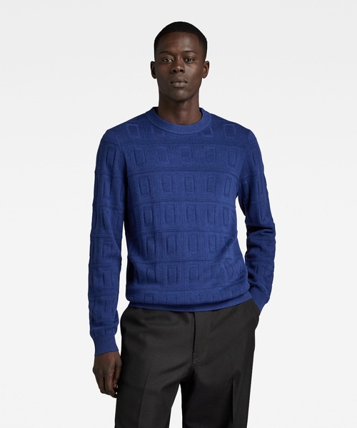 G-STAR ニット G-STAR RAW (ジースターロゥ) FUZZY STRIPE LOOSE KNITTED