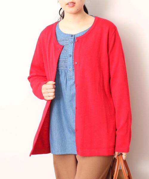 「MB mint breeze」 ニットカーディガン LL グリーン レディース_画像3