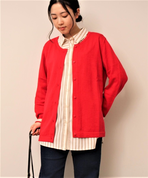 「MB mint breeze」 ニットカーディガン LL グリーン レディース_画像9