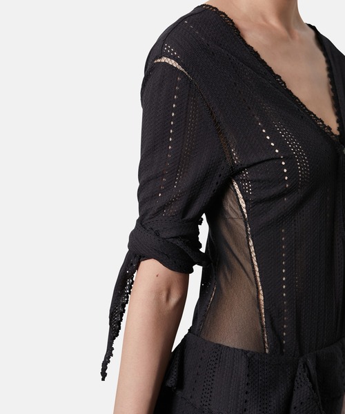 アイレネ レーストップス レース tops ネイビー IRENE（アイレネ） ブラウス シャツ ラッセルレーストップス / Russell