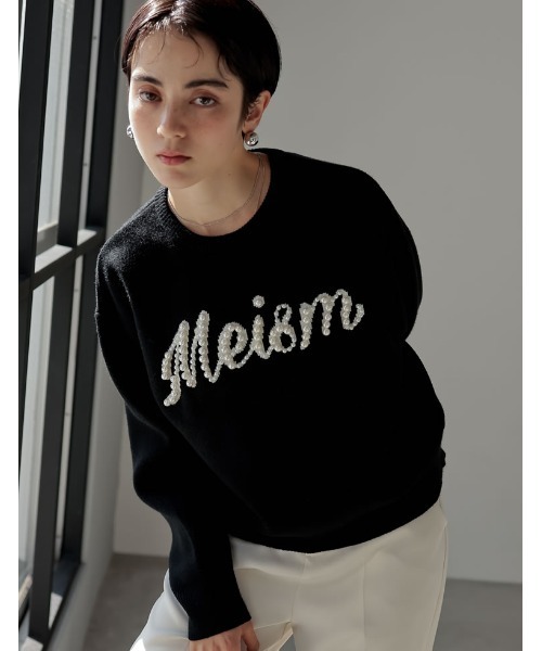 「Re:EDIT」 「MEISM」長袖ニット LARGE グレー レディース_画像2