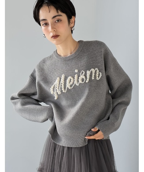 「Re:EDIT」 「MEISM」長袖ニット LARGE グレー レディース_画像9