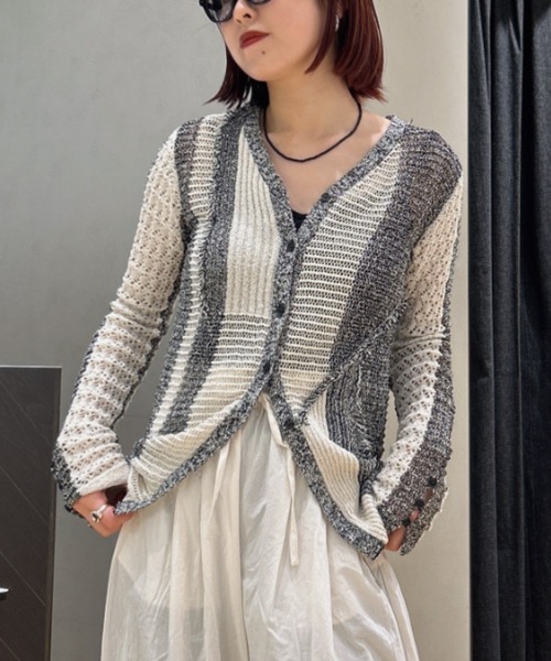 JEANASIS｜パッチワークメッシュVカーディガン | Rakuten