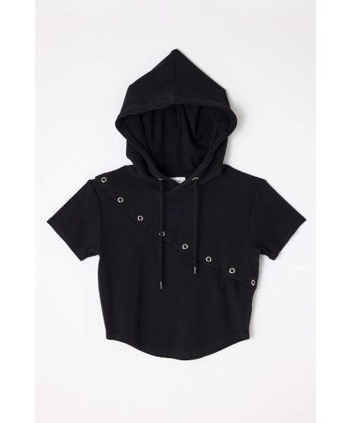 LAGUA GEM（ラグアジェム） パーカー RING BUTTON HOODIE トップス