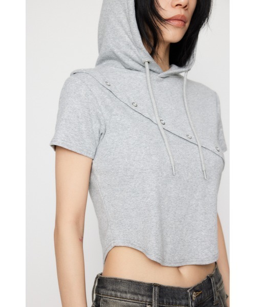LAGUA GEM（ラグアジェム） パーカー RING BUTTON HOODIE トップス