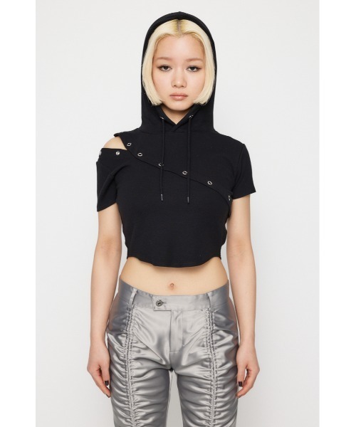LAGUA GEM（ラグアジェム） パーカー RING BUTTON HOODIE トップス