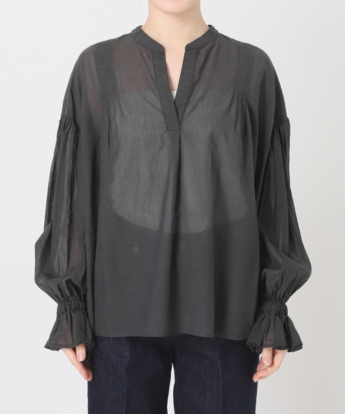 B.C STOCK ブラウス シャツ 手洗い可 / スキッパーシャンブレー