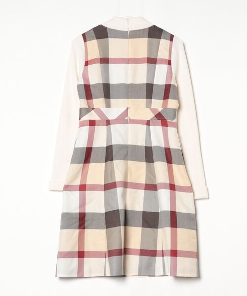 ブルーレーベルクレストブリッジ 新品ホワイト 長袖ワンピース 38 BLUE LABEL CRESTBRIDGE（ブルーレーベルクレストブリッジ） 長袖