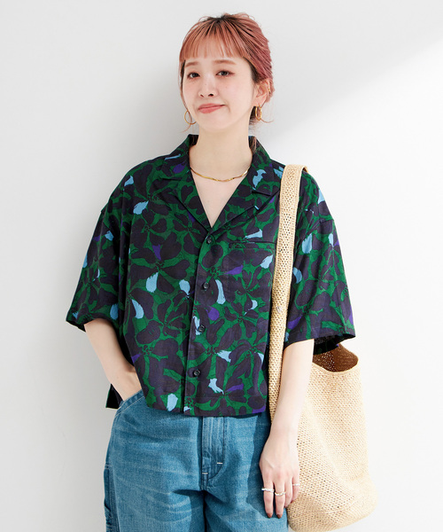 ブラウス シャツ TOP DYED COTTON POPLIN レディース B.C STOCK ブラウス シャツ 手洗い可 / アートプリントオープン