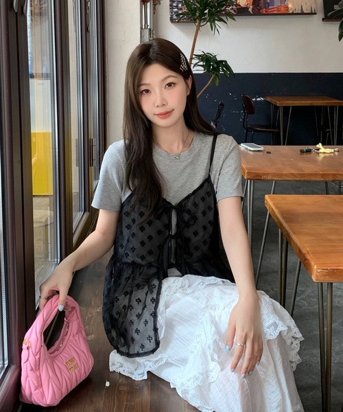 【タグ付新品✨】モスキーノ リボン ビスチェ キャミソール レース フリル タグ付新品✨】モスキーノ リボン ビスチェ キャミソール レース