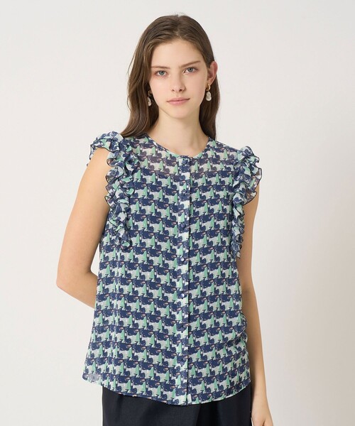美品　ANAYI フリル　カットソー　アナイ　グリーン ANAYI - 美品 ANAYI フリル カットソー アナイ グリーンの通販 by