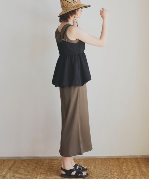 archivio アイボリー ノースリーブ ワンピース cle blatt ワンピース トレンチライクノースリーブワンピース