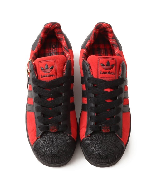 adidasスーパースター45周年記念限定モデルオールレッドロンドン23.5cm adidas スニーカー SUPERSTAR II LONDON / アディダス スーパー