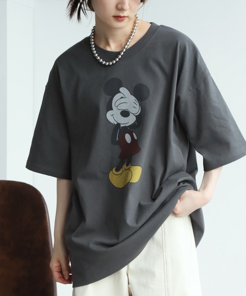 Disney　WCJ　ミッキー　Tシャツ　ヴィンテージ加工　白　半袖　夏 Disney WCJ ミッキー Tシャツ ヴィンテージ加工 白 半袖 夏