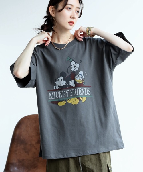新品 ミッキー ファンタジスタ 別注ヴィンテージ加工Tシャツ