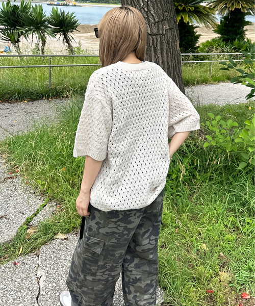 「sedacle」 半袖ニット SMALL レッド メンズ