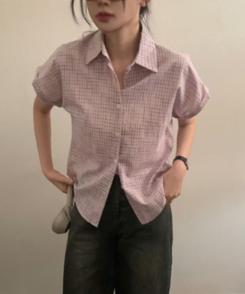 nnn様確認画像　ブラウス ブラウス シャツ roll up check shirt レディース : ZOZOTOWN