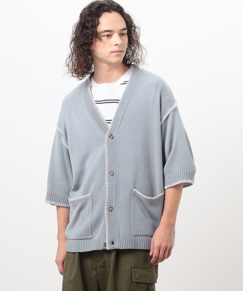 「Purple&Yellow」 ニットカーディガン MEDIUM ベージュ メンズ_画像9