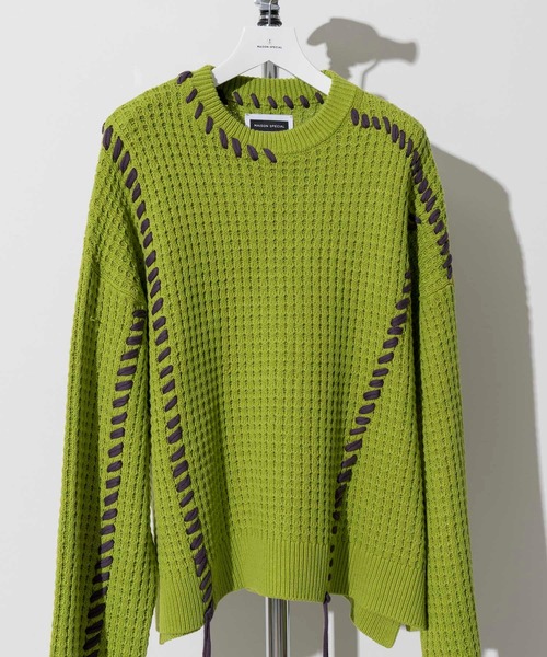 MAISON SPECIAL（メゾンスペシャル） 長袖ニット 1 アイボリー メンズ