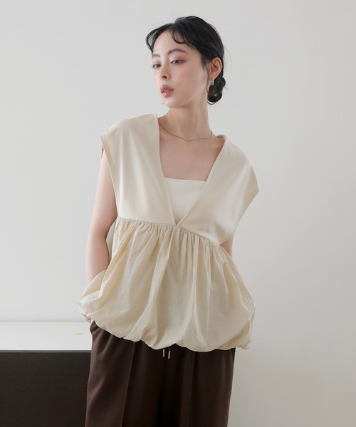 LIAN（リアン） tシャツ Vネックバルーンベスト レディース : ZOZOTOWN