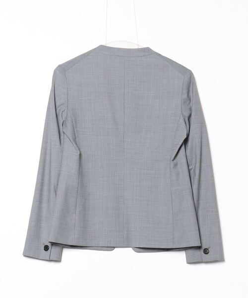 【美品】 PLST ノーカラージャケット ライトグレー PLST 「PLST」 ノーカラージャケット M グレー レディース