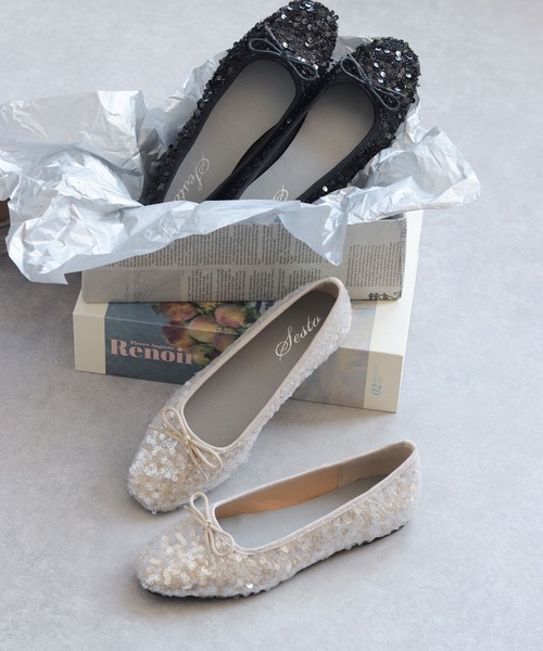 [SESTO] Flat туфли-лодочки 25.0cm слоновая кость женский 