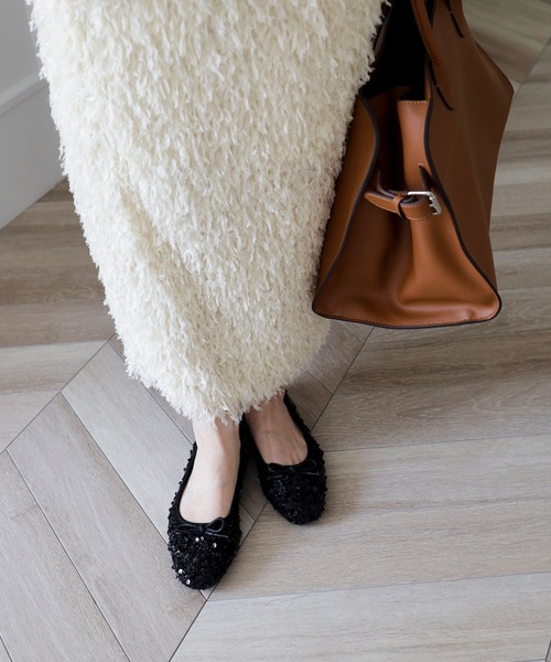 [SESTO] Flat туфли-лодочки 25.0cm слоновая кость женский 