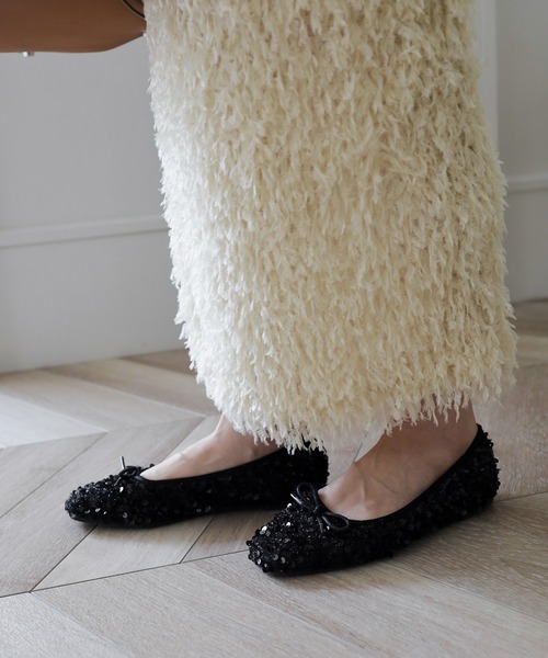 [SESTO] Flat туфли-лодочки 25.0cm слоновая кость женский 
